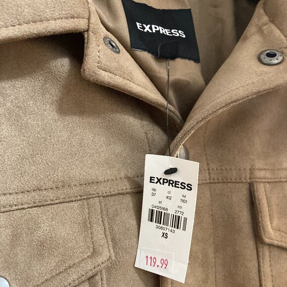 NEW Men's EXPRESS Tan Jacket XS-S - Picture 3 of 7